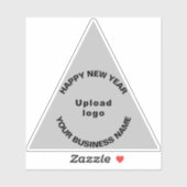 Neujahrsgrüße im grauen Dreieck Vinyl Aufkleber (Blatt)
