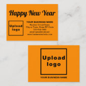 Neujahrsgrüße in Orange Color Begleitkarte (Vorne/Hinten)