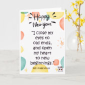 Neujahrsgrüße Karte (Gelbe Blume)