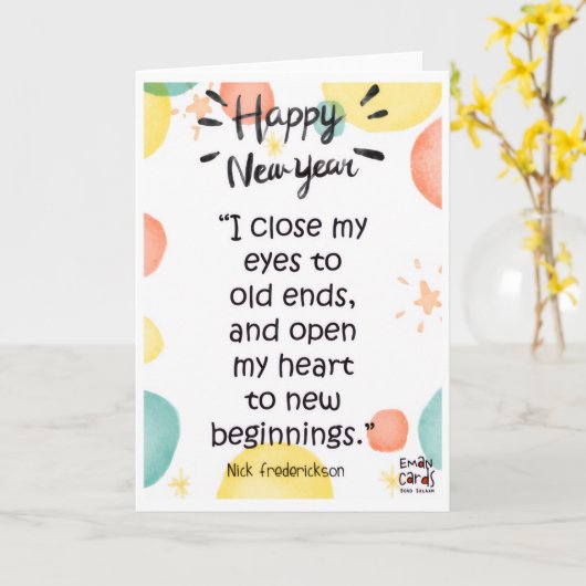 Neujahrsgrüße Karte (Gelbe Blume)