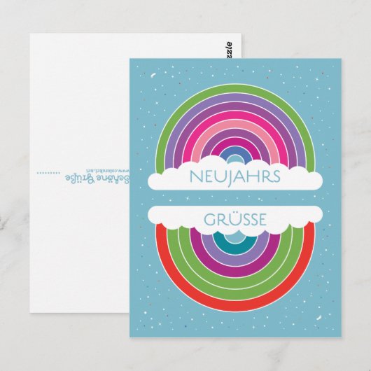 Neujahrsgrüße Postkarte (Vorne/Hinten)