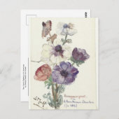 Neujahrsgrüße von Houten mit Anemones Postkarte (Vorne/Hinten)