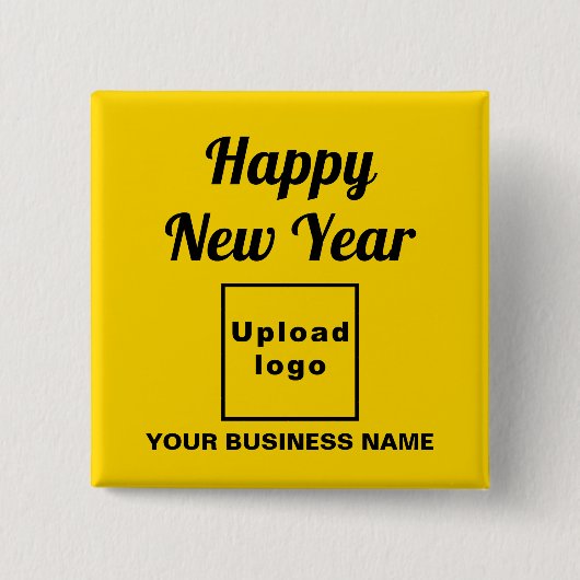 Neujahrsgrüßen auf dem Gelben Platz Button (Vorderseite)