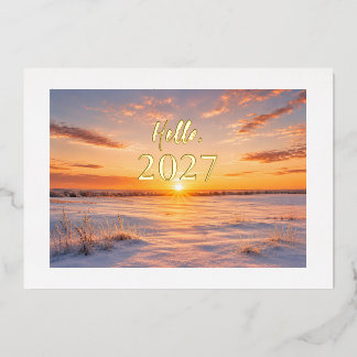 Neujahrsgrußkarte 2027 folien feiertagskarte