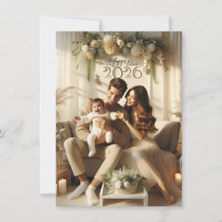 Neujahrsgrußkarte | Familienkarte Feiertagskarte
