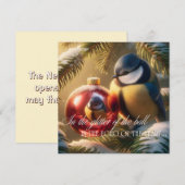 Neujahrsgrußkarte mit einem Vogel (Vorne/Hinten)