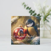 Neujahrsgrußkarte mit einem Vogel (Stehend Vorderseite)
