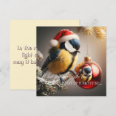 Neujahrsgrußkarte mit einem Vogel (Vorne/Hinten)