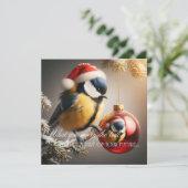 Neujahrsgrußkarte mit einem Vogel (Stehend Vorderseite)