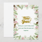 Neujahrsgrußkarte | Moderne Minimaldesign Feiertagskarte (Vorne/Hinten)