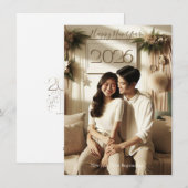 Neujahrsgrußkarte | Paar Karte (Vorne/Hinten)