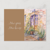 Neujahrshaus Vintages Aquarellhaus Postkarte (Vorderseite)