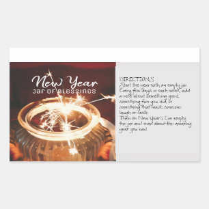 Neujahrsjar der Segen-Aufkleber Rechteckiger Aufkleber
