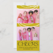 Neujahrsjubeln funkeln Licht Stilvolles Foto Feiertagskarte (Vorderseite)