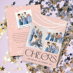 Neujahrsjubeln funkeln Licht Stilvolles Foto Feiertagskarte