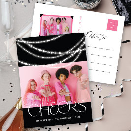 Neujahrsjubeln funkeln Licht Stilvolles Foto Feiertagspostkarte