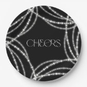 Neujahrsjubeln funkelnde Lichter Stilvoller Chic Pappteller (Vorderseite)