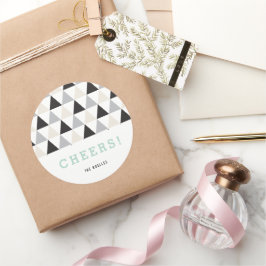 Neujahrsjubiläum neutraler Mod geometrischer Urlau Runder Aufkleber