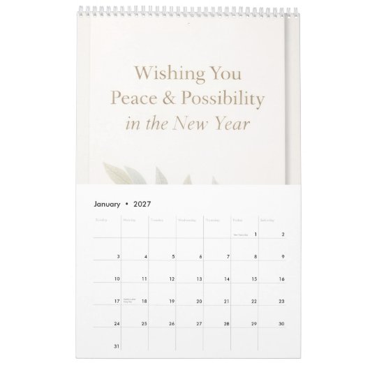 Neujahrskalender Kalender (Jan 2027)