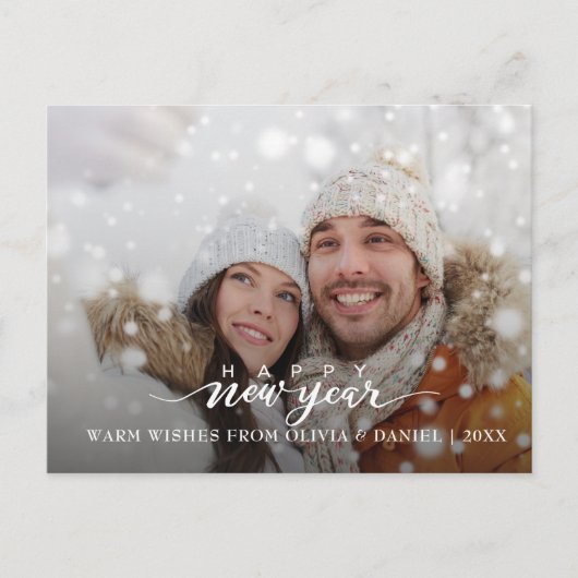 Neujahrskalligrafie für moderne Fotos Postkarte (Vorderseite)