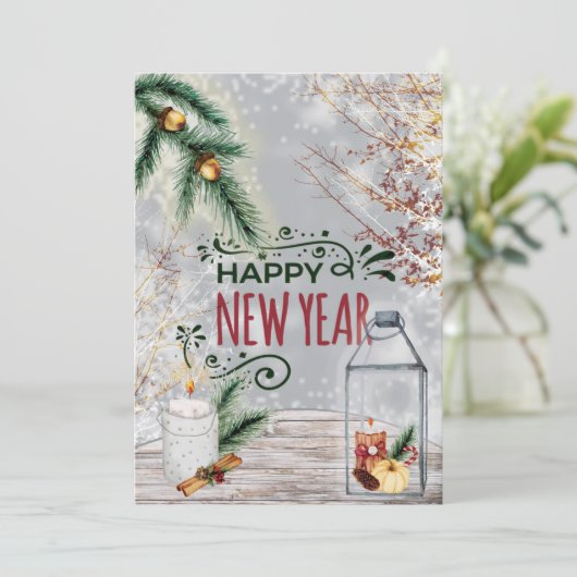 Neujahrskarte Einladung (Stehend Vorderseite)