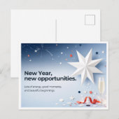Neujahrskarte Feiertagspostkarte (Vorne/Hinten)
