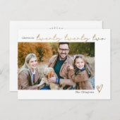 Neujahrskarte für das bearbeitbare Jahr Feiertagspostkarte (Vorne/Hinten)