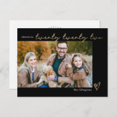 Neujahrskarte für das bearbeitbare Jahr Feiertagspostkarte (Vorne/Hinten)