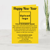 Neujahrskarte: Gelbe geklappte Grußkarte Karte (Vorderseite)