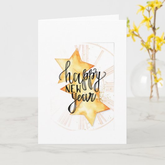 Neujahrskarte Karte (Gelbe Blume)