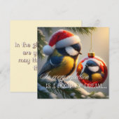Neujahrskarte mit einem Vogel (Vorne/Hinten)