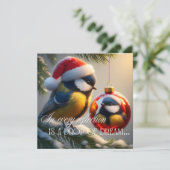 Neujahrskarte mit einem Vogel (Stehend Vorderseite)