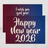 Neujahrskarte mit Gruß  Feiertagskarte (Vorne/Hinten)