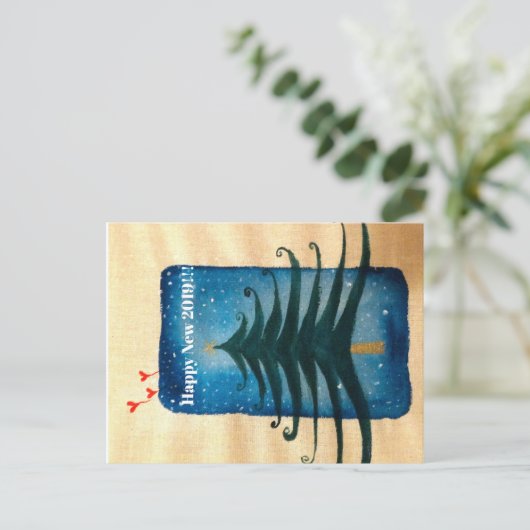 Neujahrskarte Postkarte (Stehend Vorderseite)