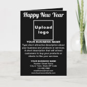 Neujahrskarte schwarzer Faltenkarte Karte (Vorderseite)