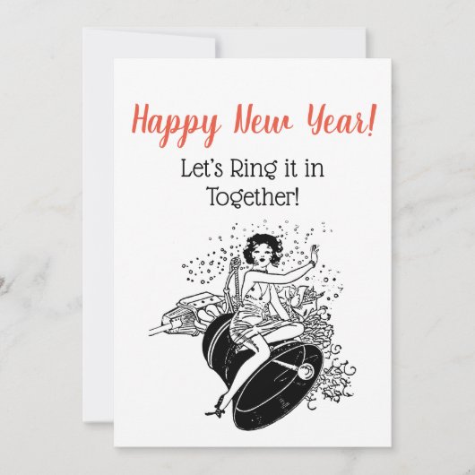 Neujahrsklingeln für Frauen im Neuen Jahr Einladung (Vorderseite)