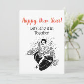 Neujahrsklingeln für Frauen im Neuen Jahr Einladung (Stehend Vorderseite)