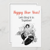 Neujahrsklingeln für Frauen im Neuen Jahr Einladung (Vorne/Hinten)