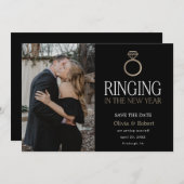 Neujahrsklingeln Save the Date mit Foto I Einladung (Vorne/Hinten)