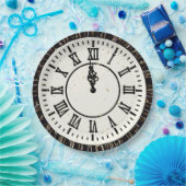 Neujahrskonfetti über Uhr und Feuerwerk Pappteller (Party)