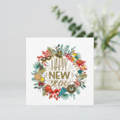 Neujahrskranz Feiertagskarte (Stehend Vorderseite)