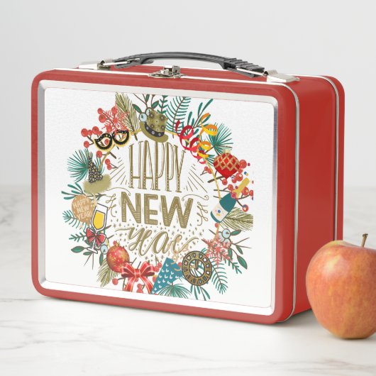 Neujahrskranz Metall Brotdose (Beispiel)