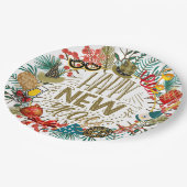 Neujahrskranz Pappteller (Schrägansicht)