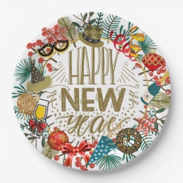 Neujahrskranz Pappteller