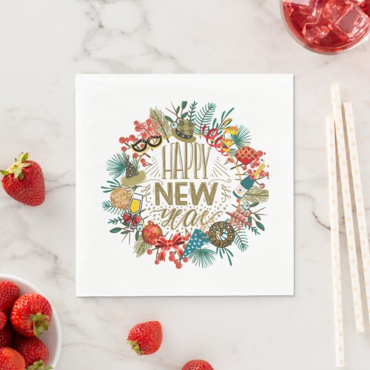 Neujahrskranz Serviette (Beispiel)