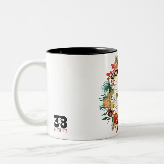 Neujahrskranz Zweifarbige Tasse (Links)