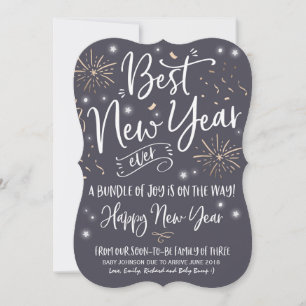 Neujahrskündigung der Schwangerschaft Neujahr 2018 Feiertagskarte