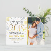 Neujahrskündigung der Schwangerschaft Neujahrskart Feiertagskarte (Stehend Vorderseite)