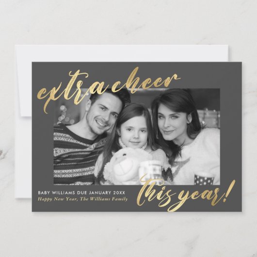 Neujahrskündigung des Fotos Schwangerschaft im Neu Ankündigung (Vorderseite)