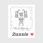 Neujahrsmagie der Schwarzweißrinder Aufkleber (Blatt)